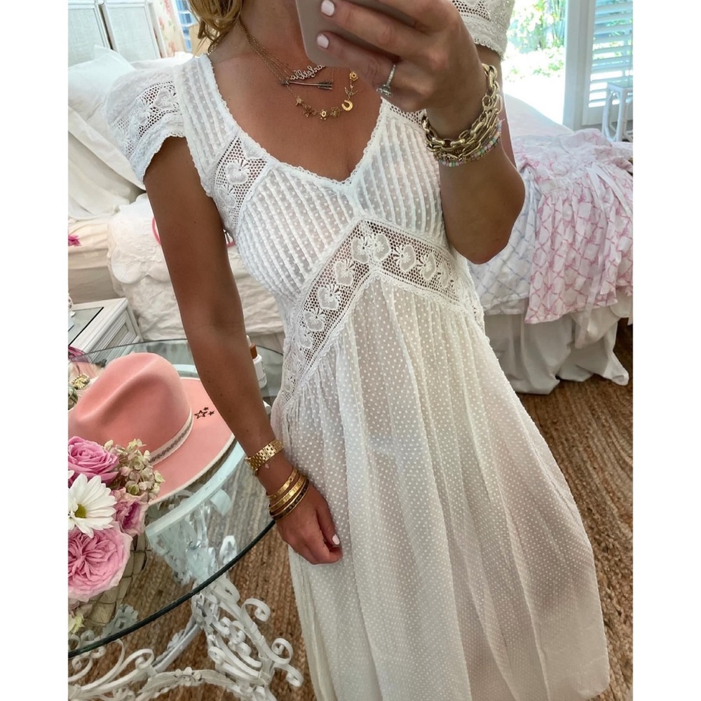 LoveShackFancy Archer Dress in Antique White - Picture 2 of 10